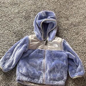 The North Face Lavender and Light Gray Hooded Fleece